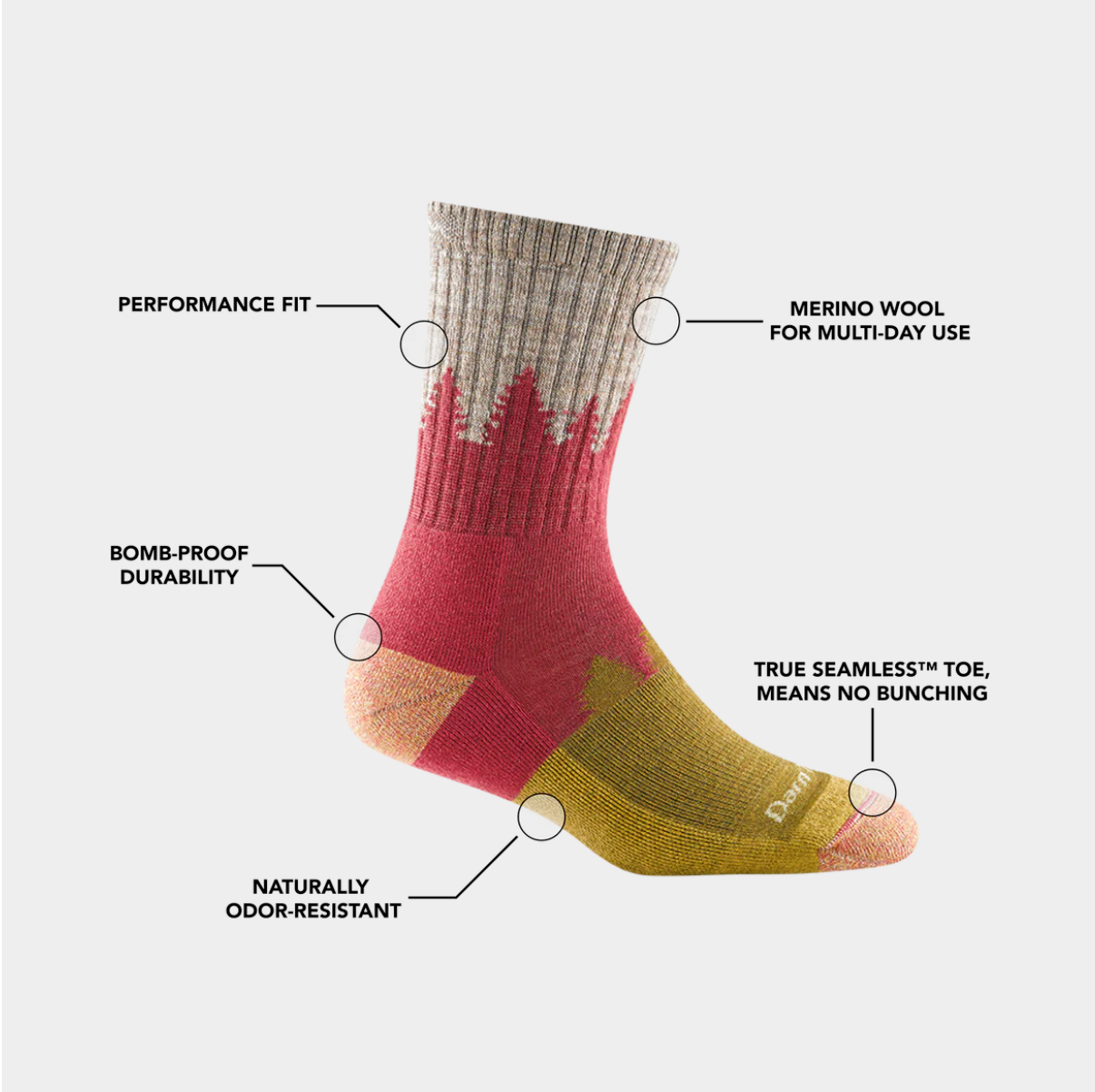 Women's | Treeline Micro Crew Midweight Hiking Sock W/Cushion