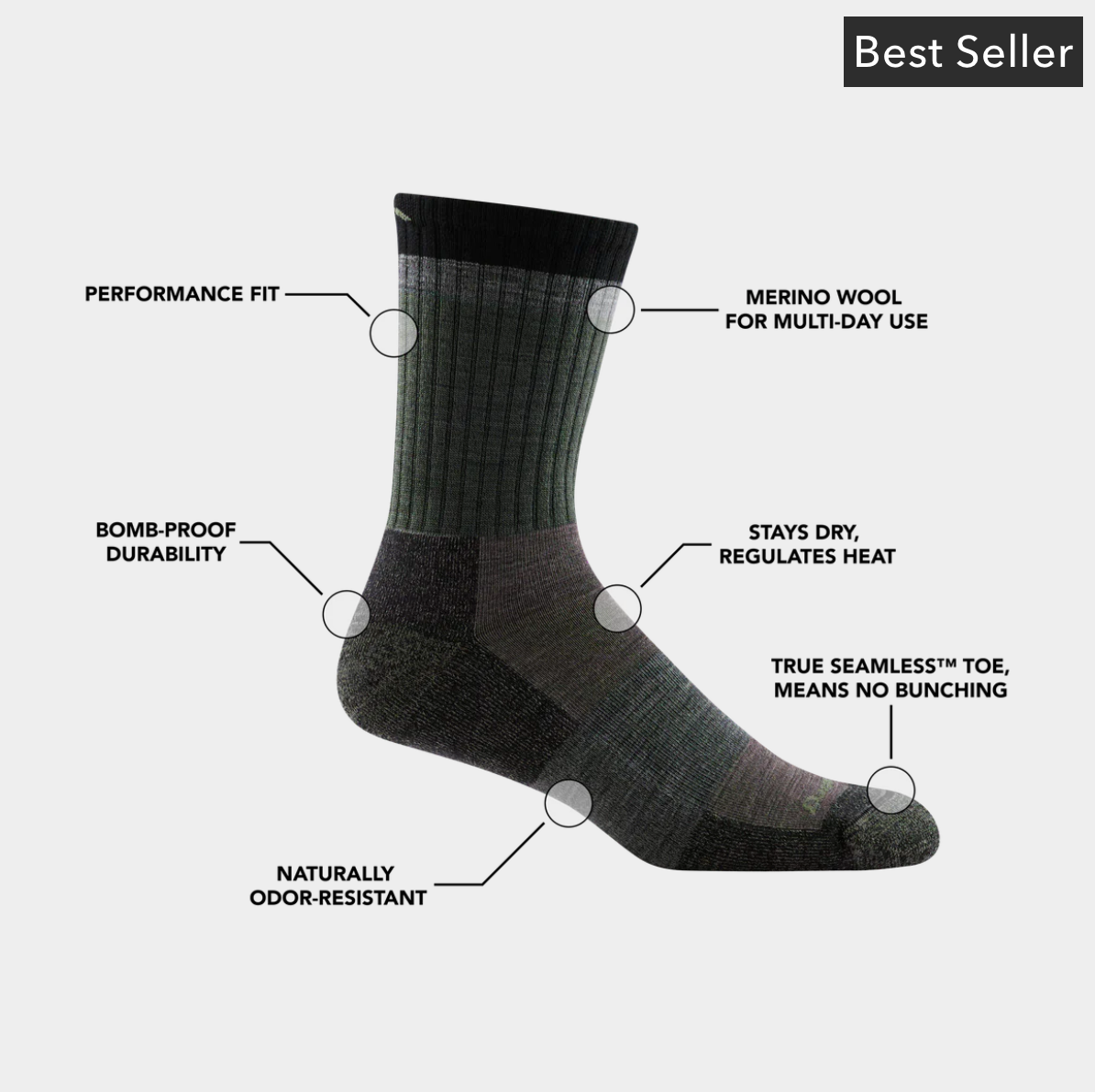 Men's | Heady Stripe Micro Crew Lightweight Hiking Sock