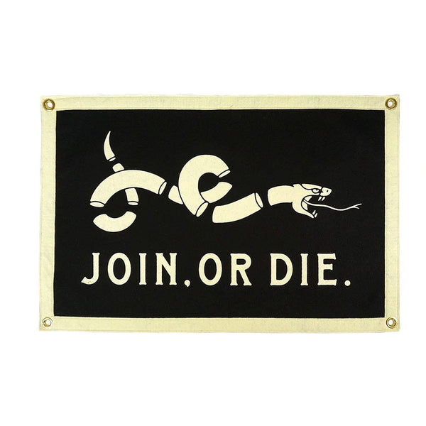 Join Or Die Camp Flag • United By Blue x True Hand Society x Oxford Pennant Original
