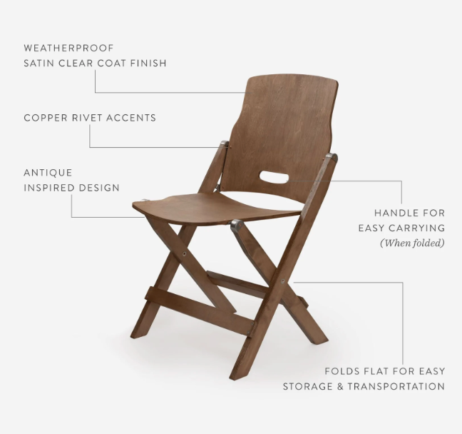 Ridgetop Wood Folding Chair